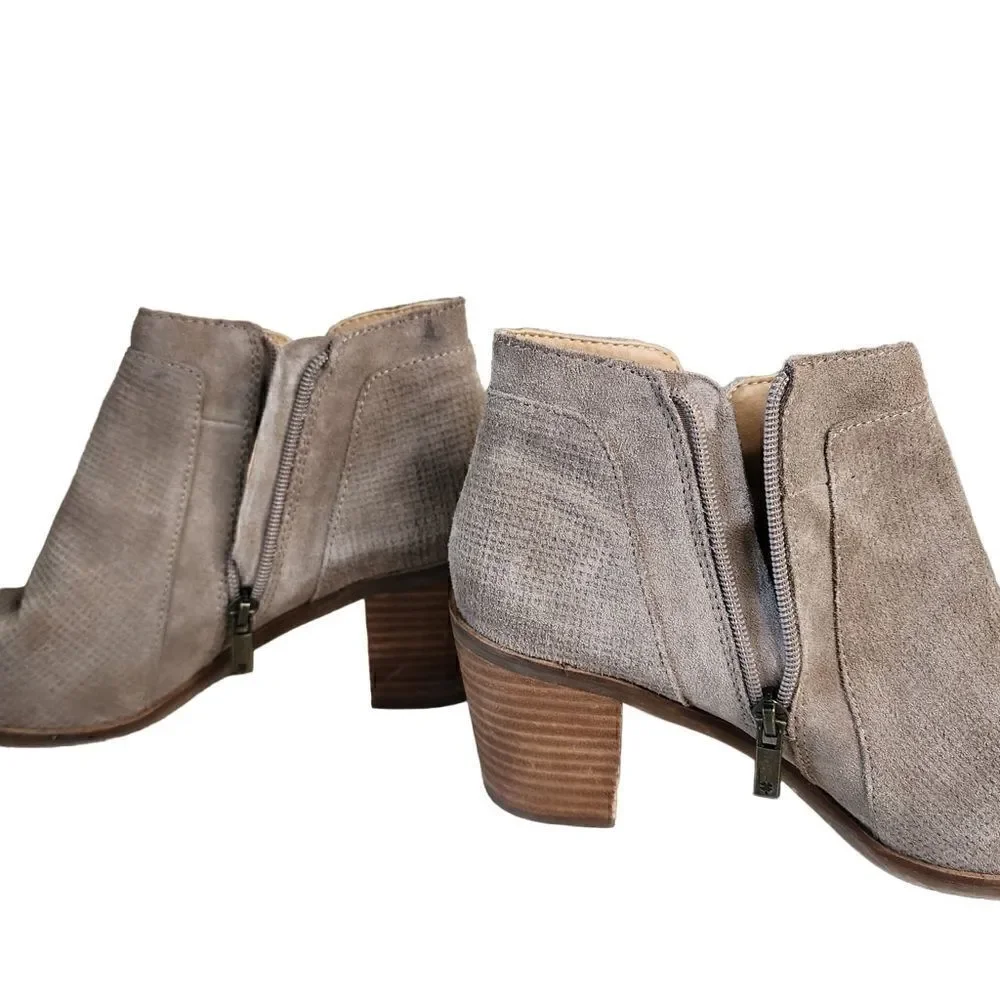 Lucky Brand- Women's Ponic Oil Suede Ankle Booties in Cinder Zip Size,  Size 10